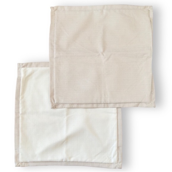 IVORY BEIGE 20x20 LINEN Decorative Accent Pillow Cover 2 Pc Set Modern Farmhouse - Picture 1 of 15